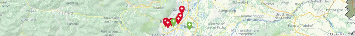Kartenansicht für Apotheken-Notdienste in der Nähe von Traiskirchen (Baden, Niederösterreich)
